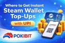 Instant Steam Wallet Top Ups with UPI payment showing gamers buying Steam wallet credits online for PC games